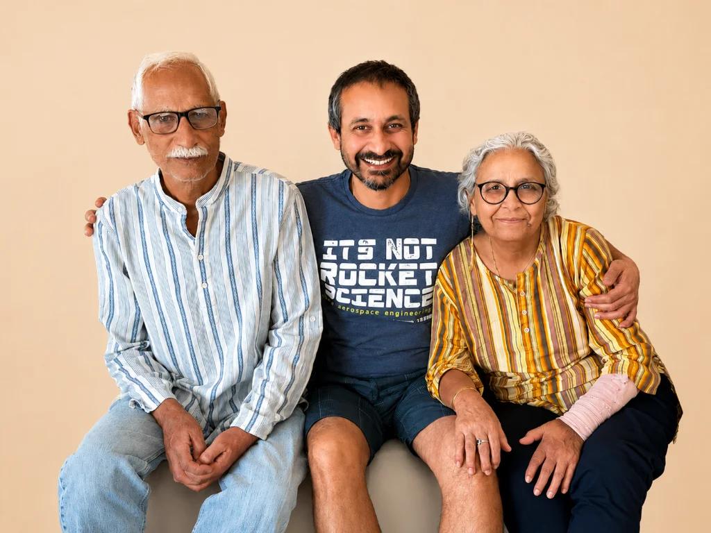 Vishal Raina, founder, with his parents